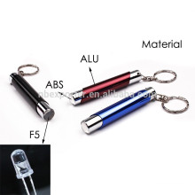 ALU+ABS 1 LED Key Chain Flashlight with 3*LR44 Battery, F5 Mini LED Light Keychain
